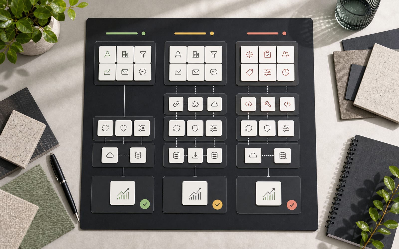 Drie CRM-kostenscenario’s voor een standaardpakket, ingericht CRM en maatwerk CRM met eenmalige en terugkerende onderdelen.