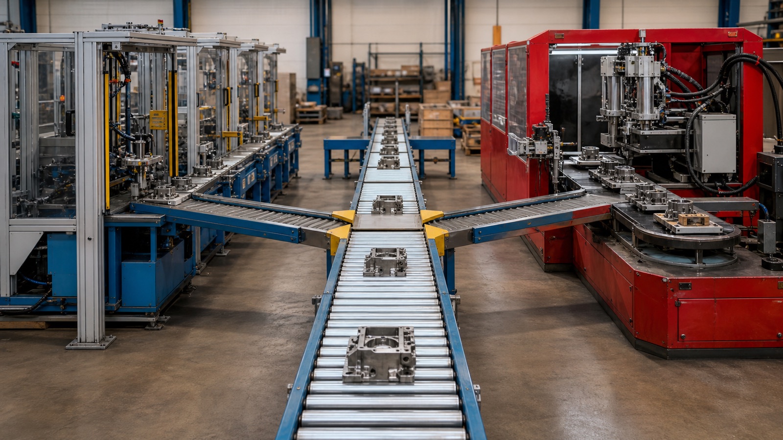 Productielijn splitst naar standaard modules, een verbindende hybride route en een speciaal passende maatwerkcel.