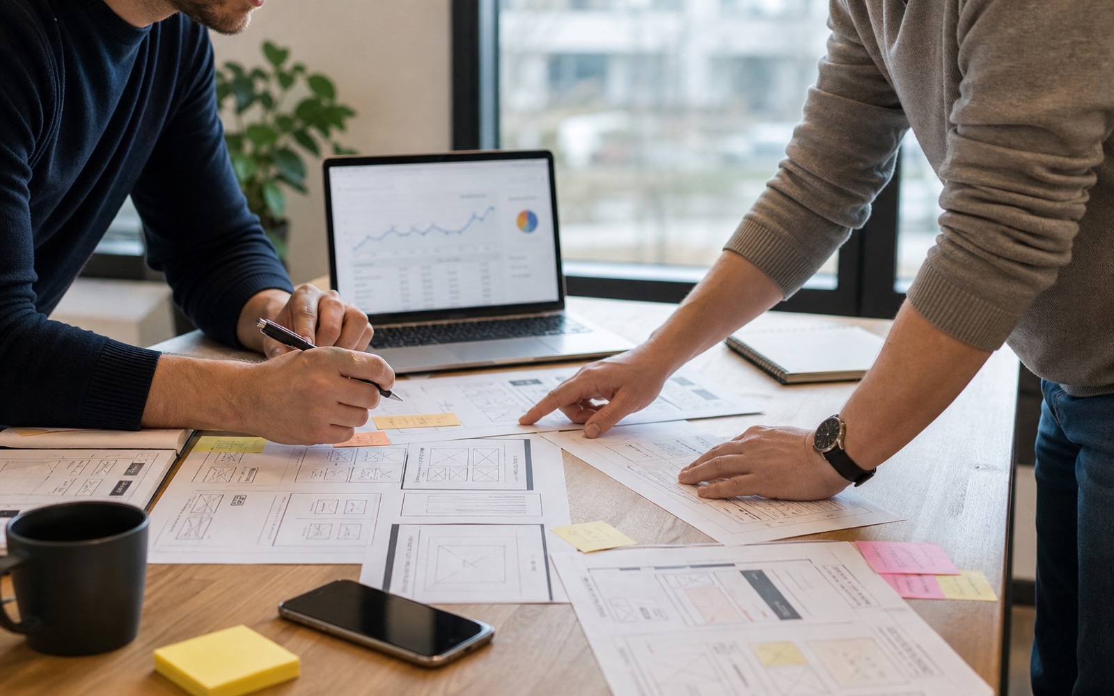 Website wireframes en leadgeneratie-opzet voor een snelle lokale website van Softora.