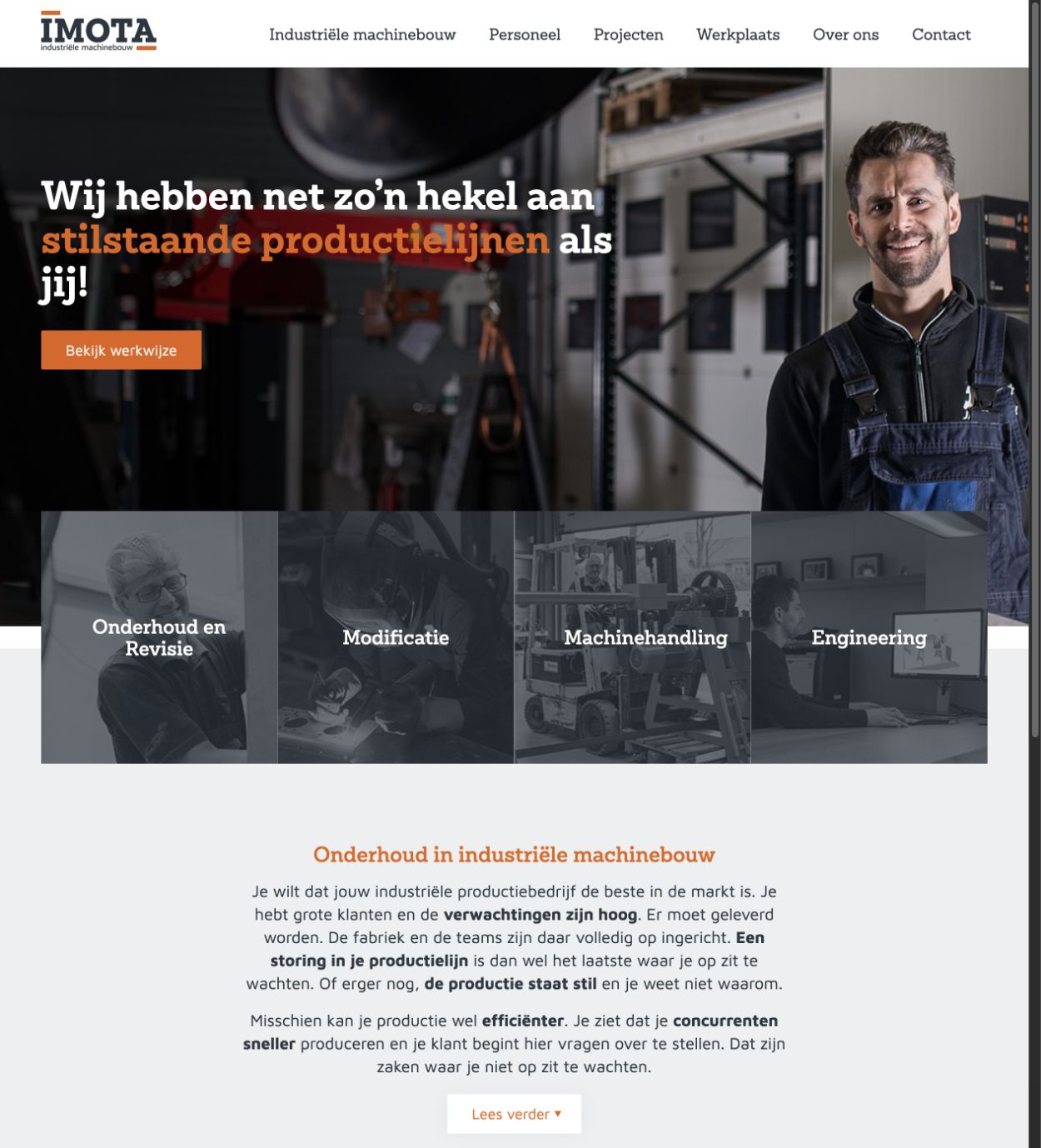 Homepage van IMOTA